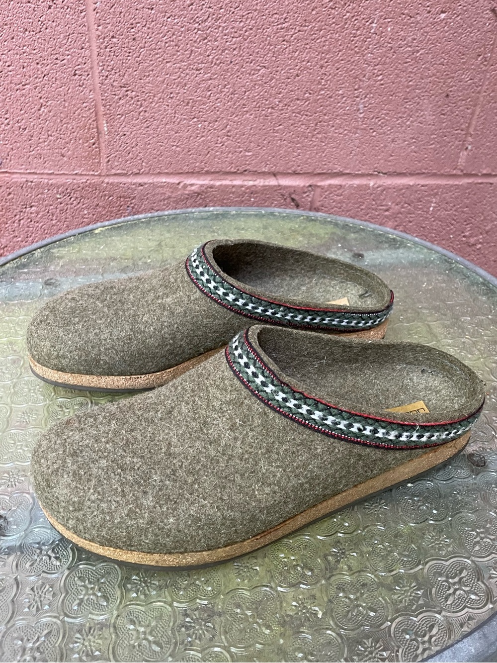 Stegmann Green Wool Clogs Size 8.5